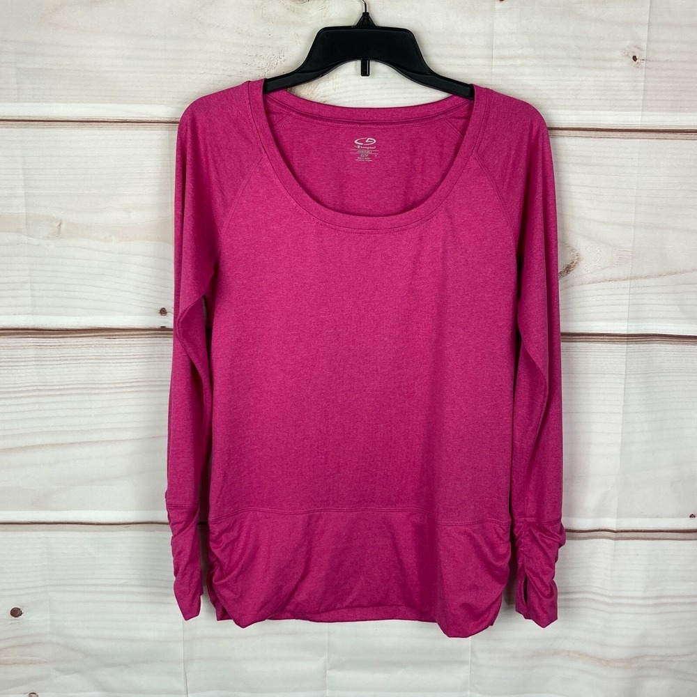 C9 Champion Top Womens XS Pink Long Sleeve‎ Loose Fit Scoop Neck Performance